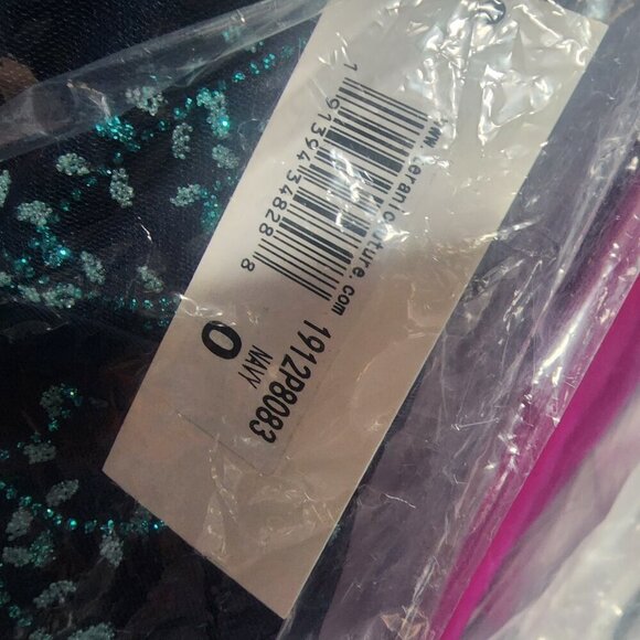 NWT Terani Couture 1912P8083 Cocktail Dress Blue size 0 - Picture 3 of 5